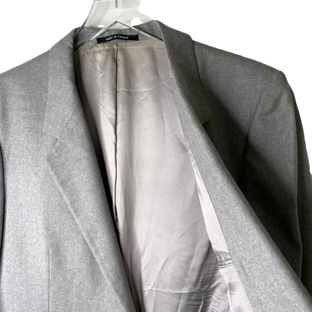 YSL Yves Saint Laurent Vintage Virgin Wool Sportscoat Blazer Jacket Grey Size 44 - Picture 4 of 8